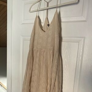 Zara Cream Floral Daisy Embroidered Lace Maxi Dress